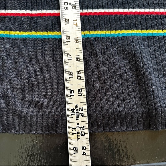 Retro Evan Picone Blue Striped Colorful Pride LGBT Sweater - Picture 2 of 9